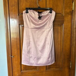 Beverly and Beck Strapless Satin Cocktail Dress - Light Blush Size Large